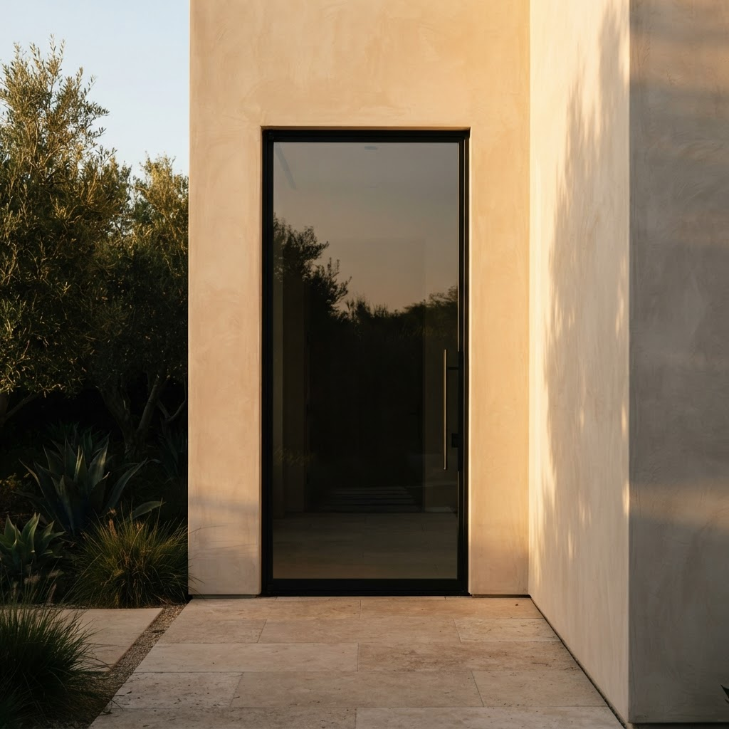 Modern Iron Doors on a Mediterranean facade