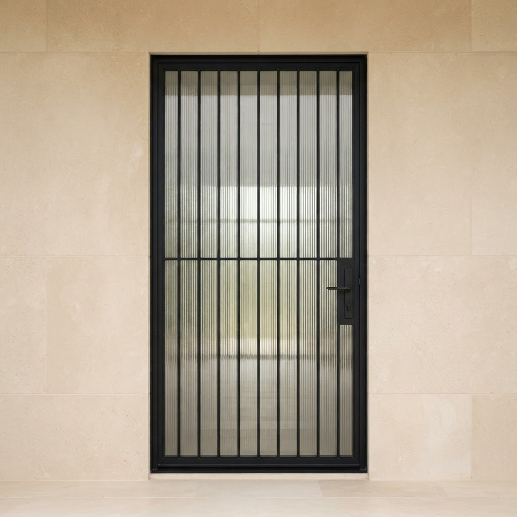 Mira, single modern iron door
